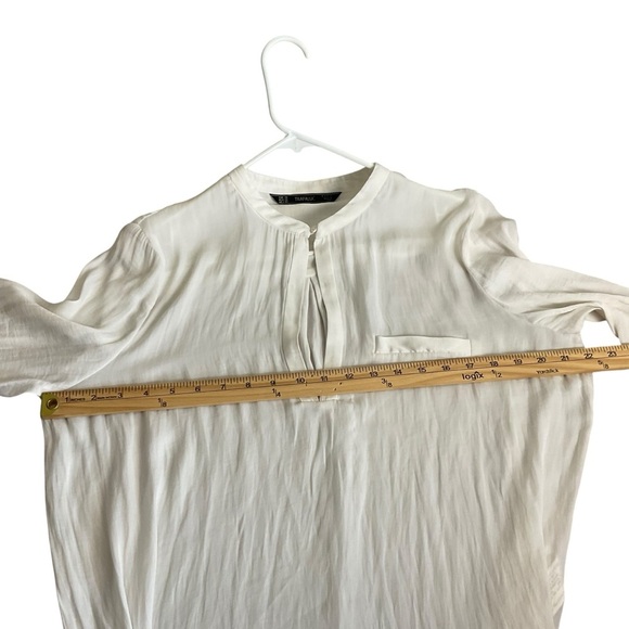 Zara Off-White Blouse with Stand Collar - Picture 6 of 7